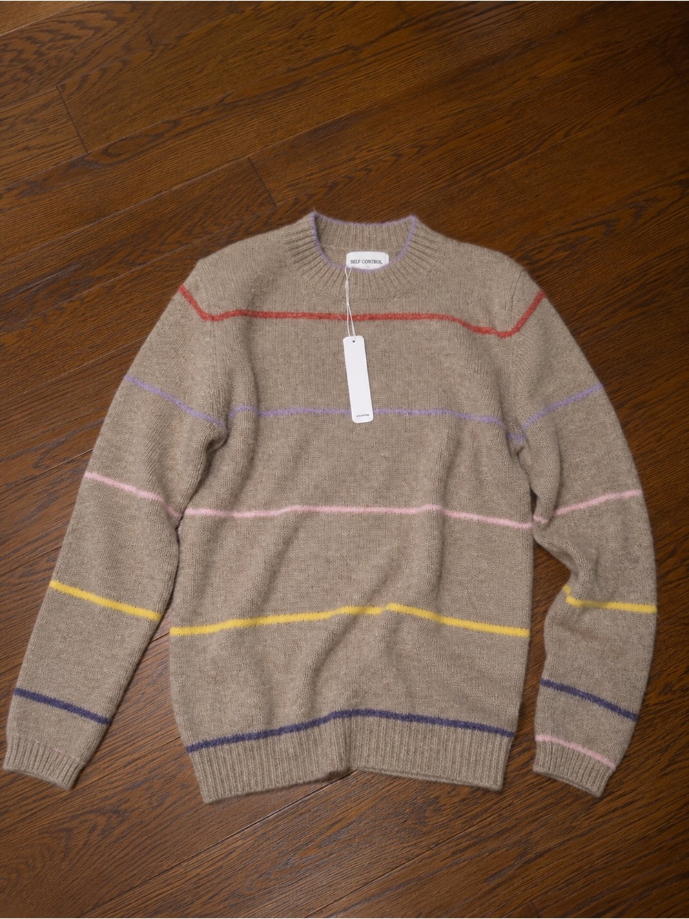 Self Contrast June Crew Neck Sweater | Oatmeal Sz L